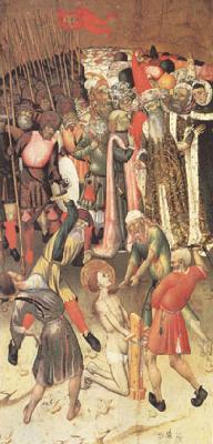 MARTORELL, Bernat (Bernardo) Two Scenes from the Legend of ST.George The Flagellation The Saint Dragged through the City (mk05) oil painting picture